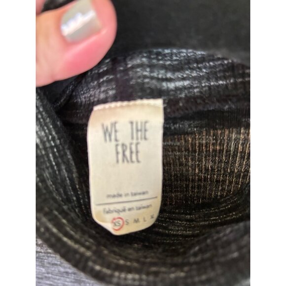 We The Free Stone Cold Split Back Turtleneck Tunic Top Gray Long Sleeve - Picture 9 of 12